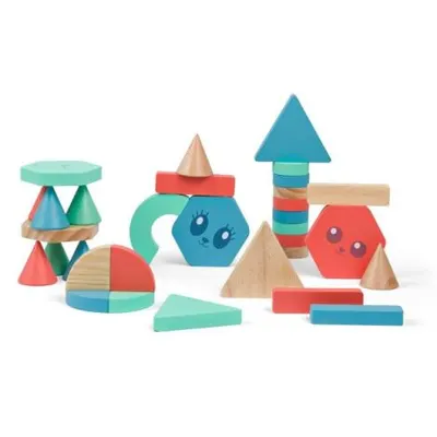 Blocuri de constructie din lemn, 36 de piese, BS Toys