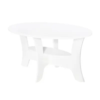 Masuta cafea Roma ovala, MDF Alb, 100 x 55 x 58 cm
