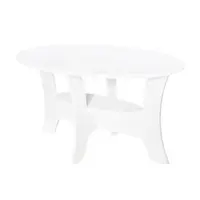 Masuta cafea Roma ovala, MDF Alb, 100 x 55 x 58 cm