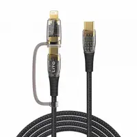 Cablu Date si Incarcare USB-C - Lightning / USB-C Lito LD12, 60W, 1.2m, Negru