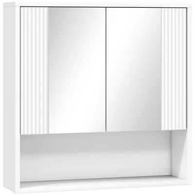 HOMCOM,Dulap de Baie Suspendat, Uși Soft-close, Raft Reglabil,60 x 16 x 60 cm,Alb | Aosom Romania