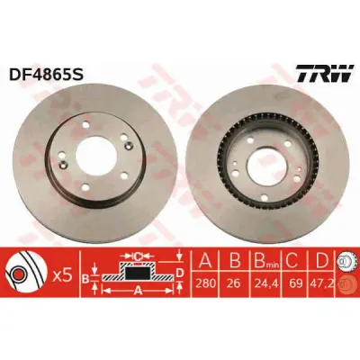 Disc frana TRW DF4865S