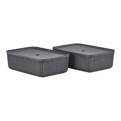 Cutii de depozitare negre 2 buc. cu capac 48x32x20,5 cm Pulp – Zone