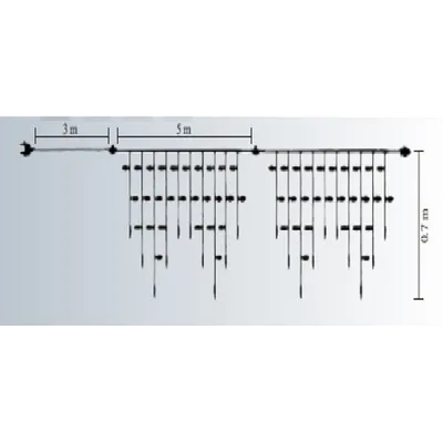 Ghirlanda ext. 180 LED Albastre cu Cablu Alb 5x0.7m