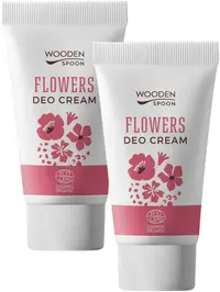 Wooden Spoon Set - Deodorant cremă Flowers, 2 х 40 ml