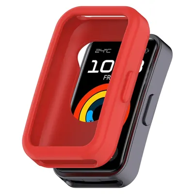 Husa Protectie Antisoc pentru Huawei Band 8/9/10, Silicon moale, Rosu Engros