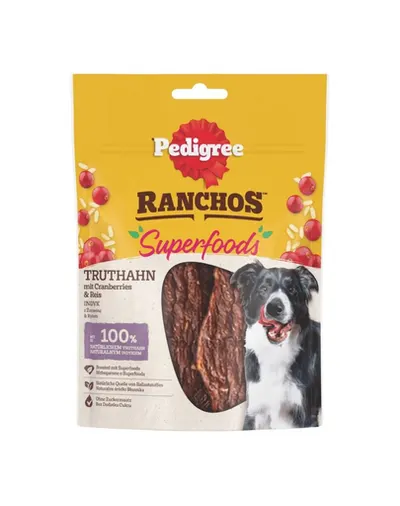 PEDIGREE Ranchos Superfoods curcan, merisor si orez 70g gustare caini