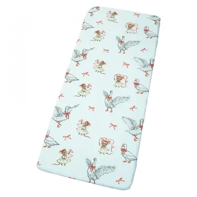 Cearceaf cu banda elastica pentru pat copii Kerstin Mother Goose, din 100 bumbac, pentru saltea 90 x 50 cm