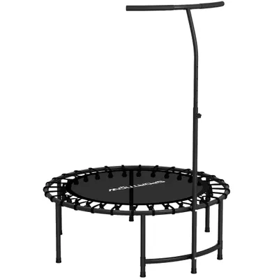 SPORTNOW Trambulină Rebounder, mâner reglabil în 5 trepte, trambulină pentru antrenament, Negru | Aosom Romania