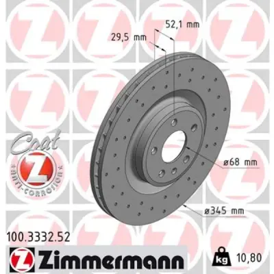 Disc frana ZIMMERMANN 100.3332.52