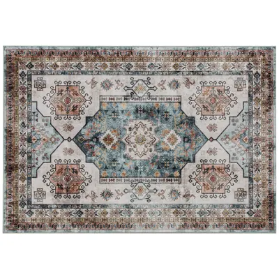 HOMCOM Covor Vintage Antiderapant și Lavabil cu Fir Scurt 230x160cm Multicolor | Aosom Romania