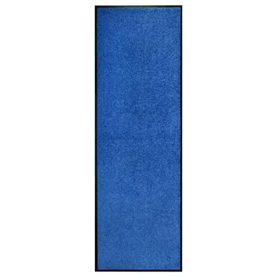 vidaXL Covoraș de ușă lavabil, albastru, 60 x 180 cm