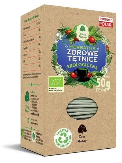 Ceai bio din plante pentru vase de sânge sănătoase, 25 plicuri, Dary Natury