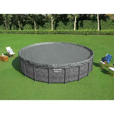 Bestway Husă pentru piscină Ø6,1 m Rotund Poliester Gri
