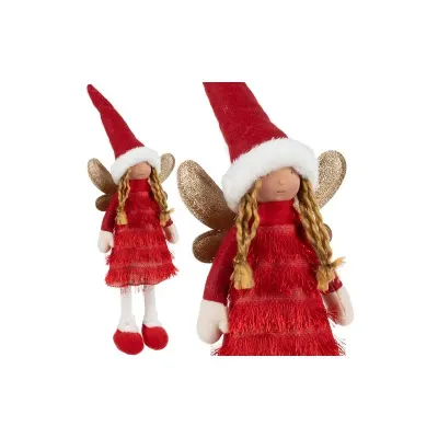 Figurina decorativa zana Craciun, aripi cu glitter, inaltime 40 cm
