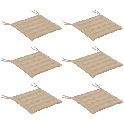 Outsunny Set de 6 Perne pentru Scaune de Dining 40x40 cm 6 Bucăți Perne pentru Scaune de Grădină Matlasate cu Benzi Kaki | Aosom Romania