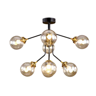Candelabru Bubbles 8xe14 Sticla Culoarea Chihlimbarului