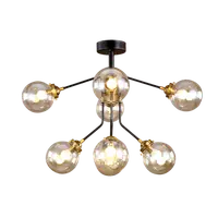 Candelabru Bubbles 8xe14 Sticla Culoarea Chihlimbarului