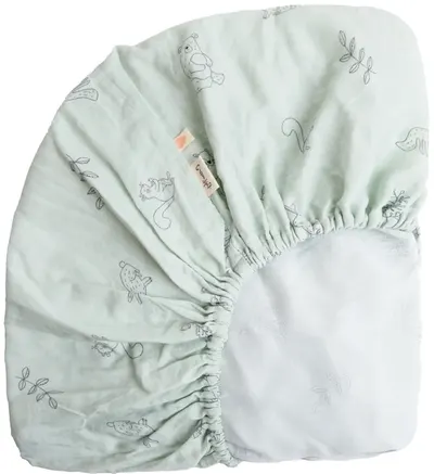 Cearceaf cu elastic Cotton Hug - Animale de pădure, 60 x 120 cm