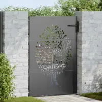 vidaXL Poartă de grădină 85 x 150 cm Oțel vopsit în pulbere Blocat