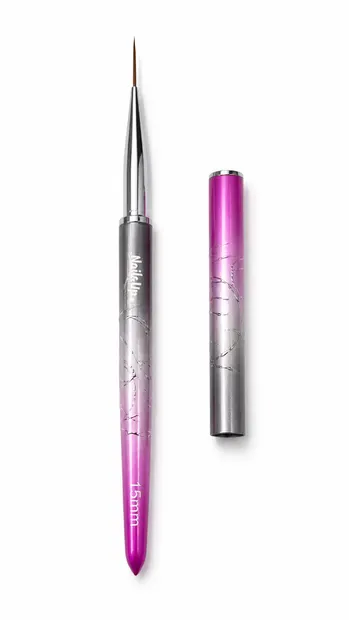 Pensula unghii pictura stilou NailsUp Metallic Pink 15mm
