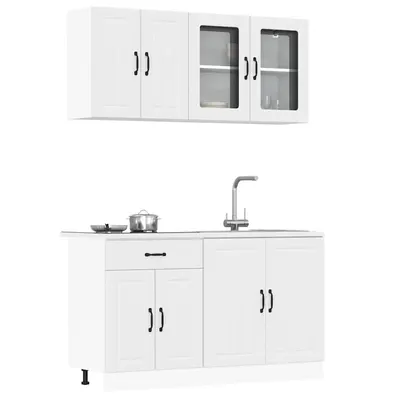 Gossi set dulap de bucatarie din 4 piese „kalmar” lemn prelucrat alb