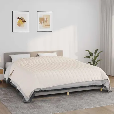 vidaXL Pătură cu greutăți, crem deschis, 235x290 cm, 15 kg, textil