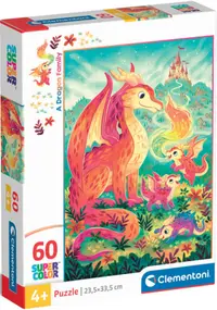 Puzzle pentru copii Clementoni din 60 piese - Familie de dragoni