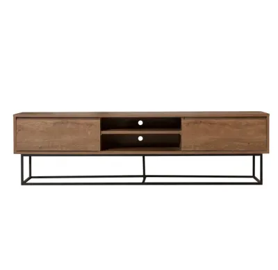 Comoda TV RODEZ, nuc + negru, 180x40x50 cm