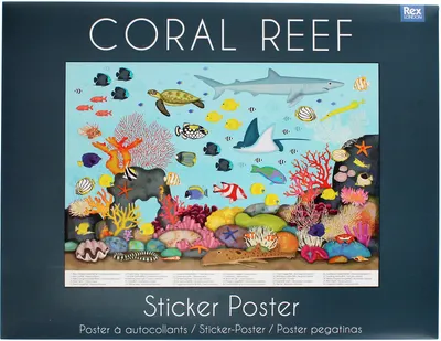 Poster cu autocolante Rex London - Recif de corali, 50 x 70 cm