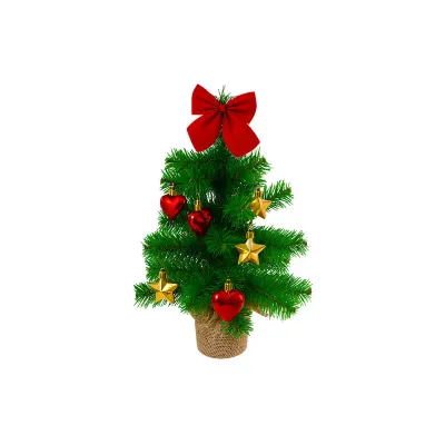 Decoratiune pentru masa, Brad de Craciun artificial, aspect realist, inaltime 45 cm, ABS, poliester