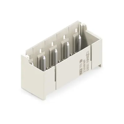 THR male header; 1.4 mm Ø solder pin; straight; Pin spacing 7.5 mm; 4-pole; light gray
