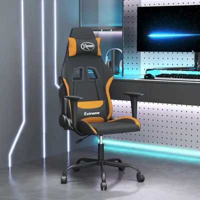 vidaXL Scaun de jocuri, negru și oranj, textil