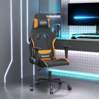 vidaXL Scaun de jocuri, negru și oranj, textil