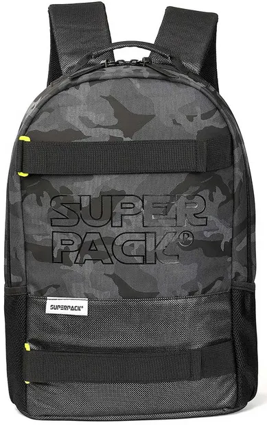 Ghiozdan școlar școlar S. Cool Super Pack - Camuflaj negru, cu 1 compartiment