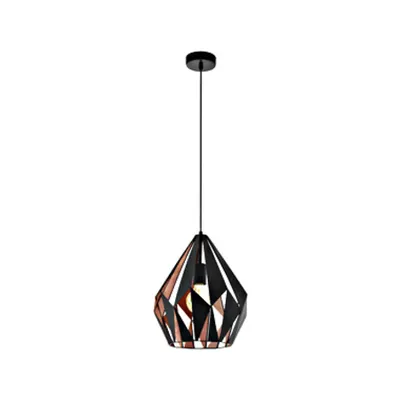 Pendant luminaire Carlton 1 60W black copperIP20