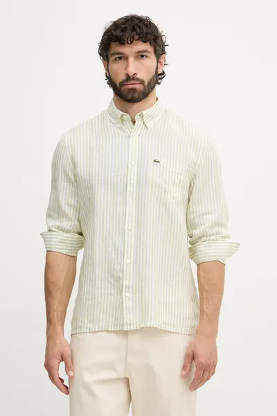 Lacoste cămașă de bărbați din in