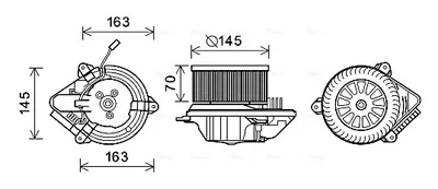 Ventilator habitaclu potrivit CITROEN AX, SAXO; PEUGEOT 106 I, 106 I HATCHBACK, 106 II, 106 II HATCHBACK, 405 I, 405 II, 405 II KOMBI, 406 1.0-Electric 07.86-12.04