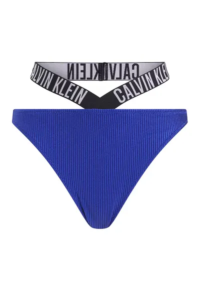Slip cu striatii si banda logo - Alb/Negru/Albastru royal