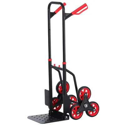 Durhand carucior cu 6 roti, pentru colete, suporta 150kg, negru | Aosom Romania