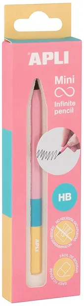 Creion infinit Apli Mini - Cu vârf de rezervă și capac, roz