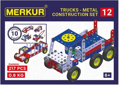 Set de construcție metalic 10 în 1 Merkur - Asistență rutieră, 217 piese