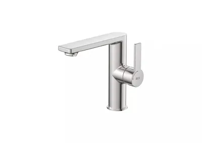 Baterie lavoar Roca Targa A5A405FSM0, M, 165 mm, pornire rece, mat, Otel satinat