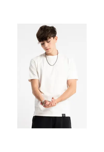Tricou simplu cu decolteu rotund - Bej