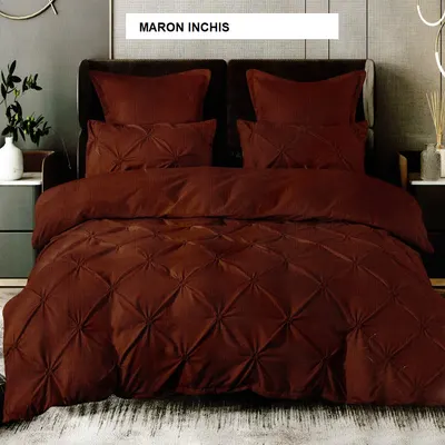 Lenjerie de pat FINET UNI maron inchis 230x240 cm, Ralex | 1 buc