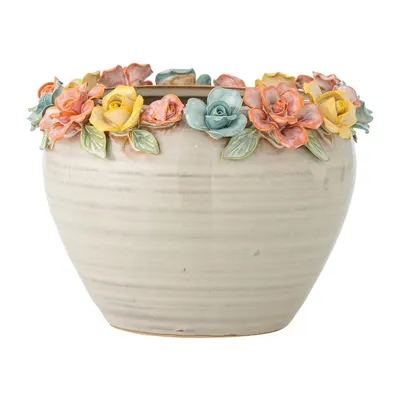 Ghiveci decorativ din gresie pictată manual ø 19,5 cm Eanna – Bloomingville