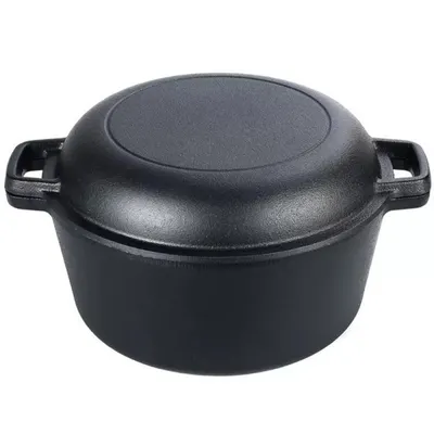 Cratita din Fonta cu Capac, 26 cm, 5 l, Perfect Home