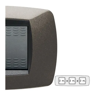 Placa ornament technopolimer, 2+2+2 module, gri antracit,