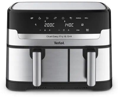 Aparat de gătit sănătos Tefal - Dual Easy, 2700W, 8.3 l, gri