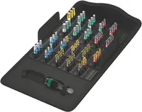 Set de biți cu suport Wera - Bit-Safe 61 BiTorsion 1, 61 buc
